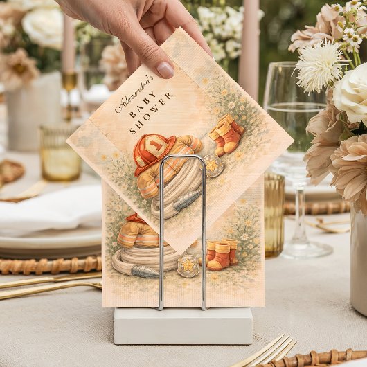 Serviette En Papier Thème de bébé pour une douche de pompier