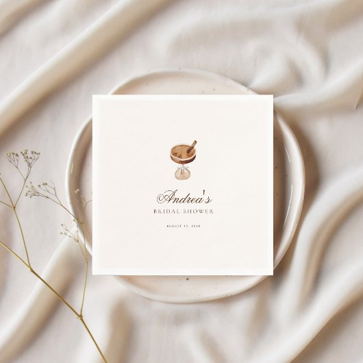Serviette En Papier Thème de café Martini Espresso Fête de Fiançailles