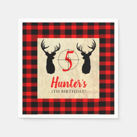 Serviette En Papier Thème de chasse aux cerfs Fête d'anniversaire (Devant)