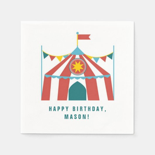Serviette En Papier Thème de cirque pour enfants Anniversaire fêtes se (Devant)