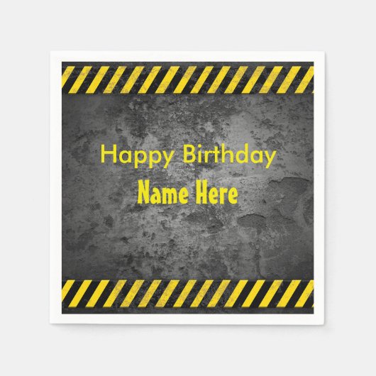 Serviette En Papier Thème de construction (Devant)