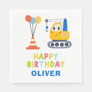 Serviette En Papier Thème de construction pour l'anniversaire des enfa