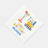 Serviette En Papier Thème de construction pour l'anniversaire des enfa (Coin)