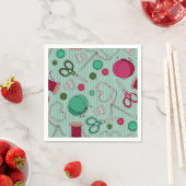 Serviette En Papier Thème de couture mignon serviettes vert (En situation)
