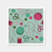 Serviette En Papier Thème de couture mignon serviettes vert (Devant)