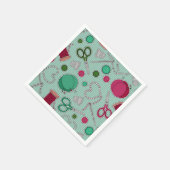 Serviette En Papier Thème de couture mignon serviettes vert (Coin)