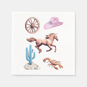 Serviette En Papier Thème de cowgirl occidental Candy Cotton Art de fê