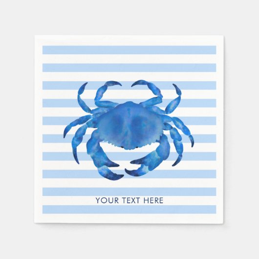 Serviette En Papier Thème de crabe crustacé océan plage (Devant)