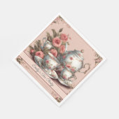 Serviette En Papier Thème de fête d'anniversaire avec un jardin fleuri (Coin)