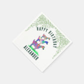 Serviette En Papier Thème de fête d'anniversaire de chèvre verdure nom (Coin)