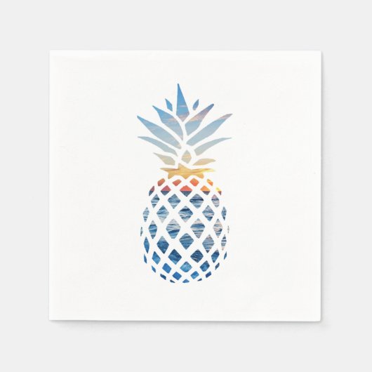 Serviette En Papier Thème de fête d'anniversaire Tropical Pineapple (Devant)