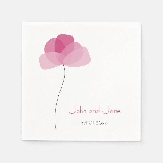 Serviette En Papier Thème de fleur simple (Devant)