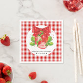 Serviette En Papier Thème de fraise personnalisé Anniversaire mignon é (En situation)