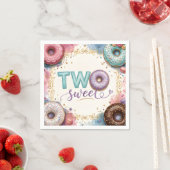 Serviette En Papier Thème de gâteau donut rose doux (En situation)