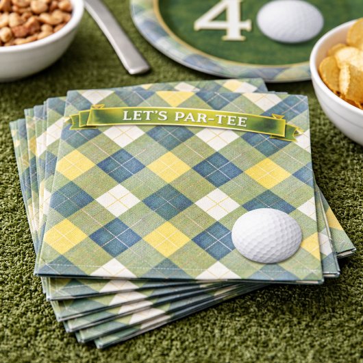 Serviette En Papier Thème de golf d'anniversaire, faisons la fête
