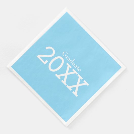 Serviette En Papier Thème de graduation Papier bleu clair Napkin (Coin)