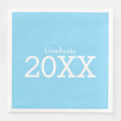 Serviette En Papier Thème de graduation Papier bleu clair Napkin (Devant)