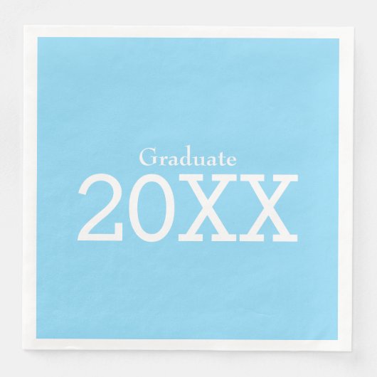 Serviette En Papier Thème de graduation Papier bleu clair Napkin (Devant)