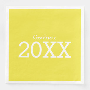 Serviette En Papier Thème de graduation Papier Jaune Napkin
