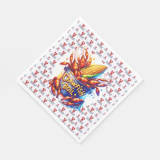 SERVIETTE EN PAPIER THÈME DE LA BOUILLE DE POISSON (Coin)