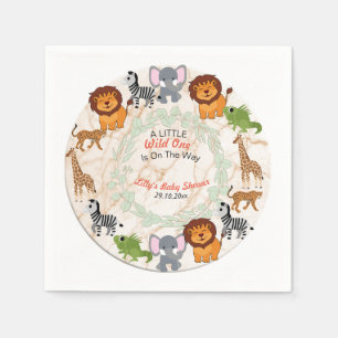 Serviette En Papier Thème de la forêt : Dans le Baby shower sauvage se