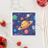 Serviette En Papier Thème de l'espace et des planètes (En situation)