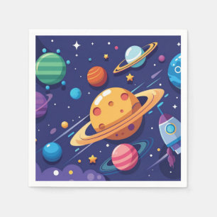 Serviette En Papier Thème de l'espace et des planètes