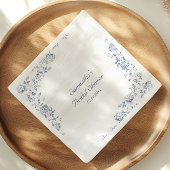 Serviette En Papier Thème de mariage Chinois Bleu Floral