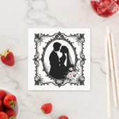 Serviette En Papier Thème de mariage floral complexe (En situation)