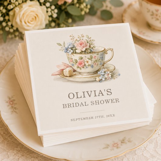 Serviette En Papier Thème de mariage : Goûter de style rétro