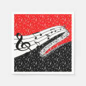 Serviette En Papier Thème de musique rouge et noire (Devant)