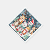 Serviette En Papier Thème de Noël Animaux mignons (Coin)