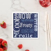 Serviette En Papier Thème de Noël bleu (En situation)