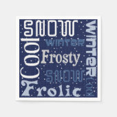 Serviette En Papier Thème de Noël bleu (Devant)