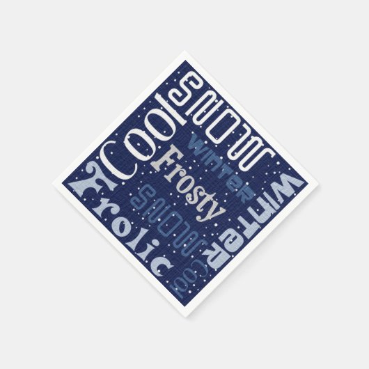 Serviette En Papier Thème de Noël bleu (Coin)