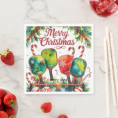 Serviette En Papier Thème de Noël de Pickleball (En situation)