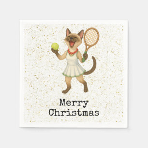 Serviette En Papier Thème de Noël de tennis pour Amoureux de les chats