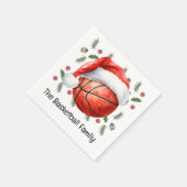 Serviette En Papier Thème de Noël du basket-ball (Coin)