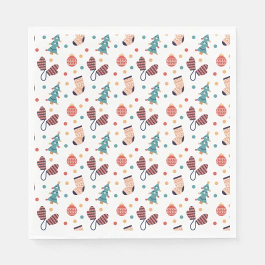Serviette En Papier Thème de Noël mignon (Devant)