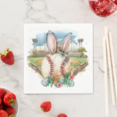 Serviette En Papier Thème de Pâques baseball (En situation)