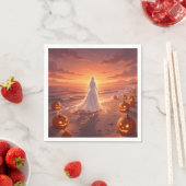 Serviette En Papier Thème de plage Halloween (En situation)