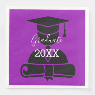 Serviette En Papier Thème de remise de diplômes Nappe en papier violet