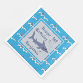 Serviette En Papier Thème de requin 1er Anniversaire Papier serviettes (Coin)
