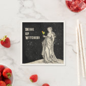 Serviette En Papier Thème de sorcière halloween Party Cocktail Menu (En situation)