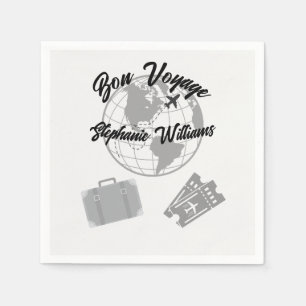 Serviette En Papier Thème de voyage pour retraite Fête d'adieu Globe