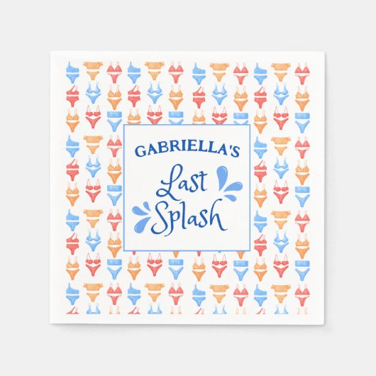 Serviette En Papier Thème "Dernier Plongeon" Personnalisé pour Enterre (Devant)