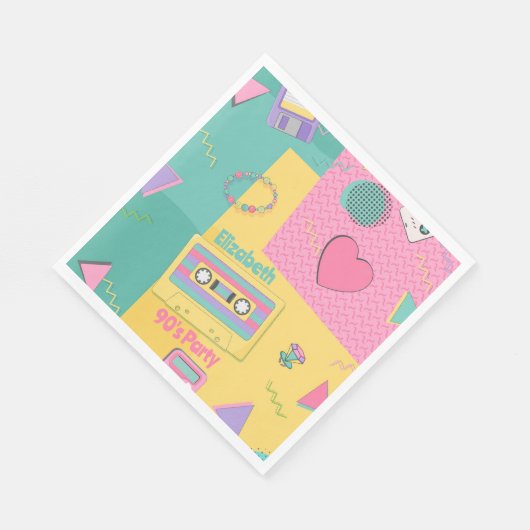 Serviette En Papier Thème des années 90 Anniversaire (Coin)