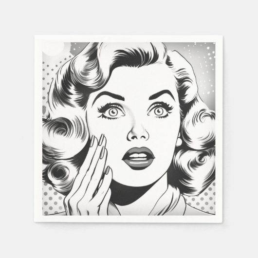 Serviette En Papier thème/dessin popart rétro (Devant)