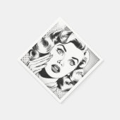 Serviette En Papier thème/dessin popart rétro (Coin)