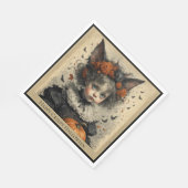 Serviette En Papier Thème d'Halloween déplaisante de fille victorienne (Coin)